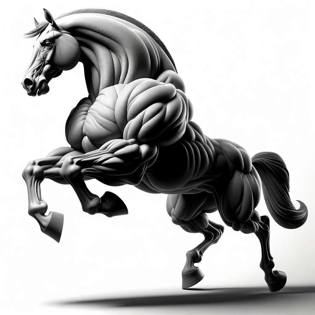 a horse, digital art, caricature